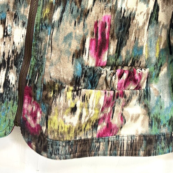 REQUIREMENTS Soft Corduroy Blazer Multicolor Zip Jacket - Picture 2 of 7